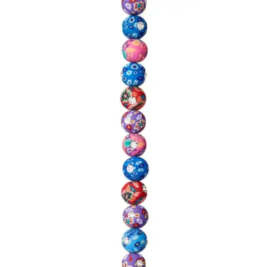 Multicolor Rhinestone Clay Round Beads, 8mm by Bead Landing&trade; {1}