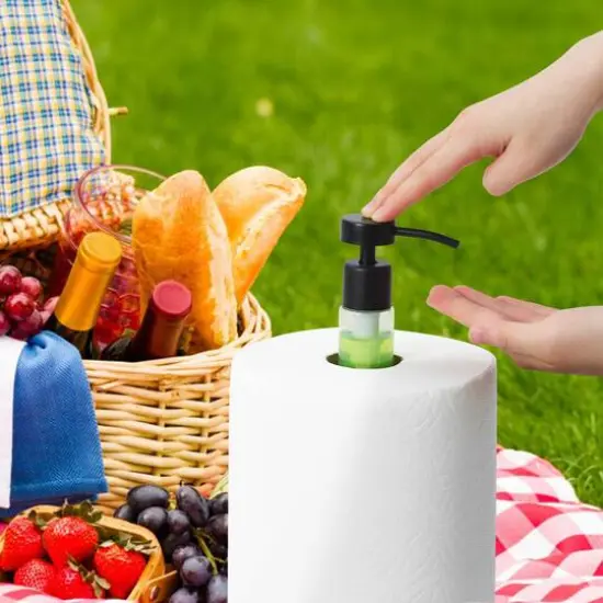 SunnyPoint Paper Towel Holder With Pump Head Black {3}