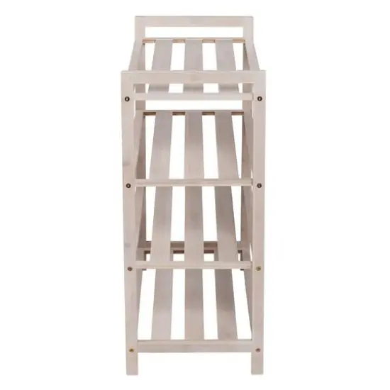Honey Can Do White Wash 4-Tier Bamboo Shoe Rack {10}
