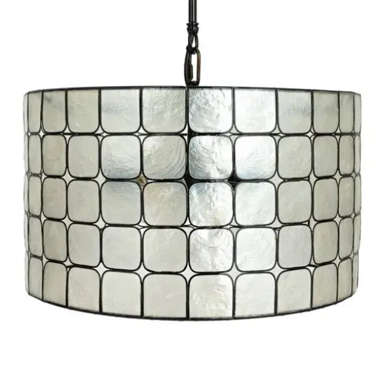 Hello Honey&reg; Emma Capiz Black Finish Pendant Lamp {16}