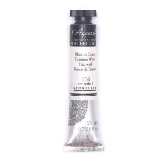 Sennelier French Artists' Watercolor, 21mL 116 Titanium White S1 {1}