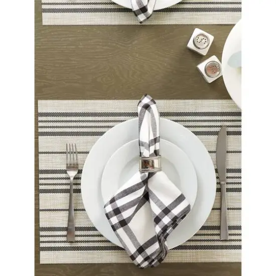 DII&reg; Black Farmhouse Stripe PVC Woven Placemats, 6ct. {4}