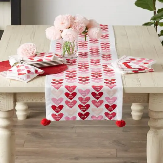 DII&reg; 72" Conversation Hearts Print Table Runner {15}