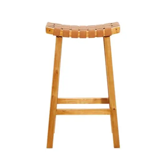 Brown Wood Rustic Bar Stool 30" x 18" x 11" {8}