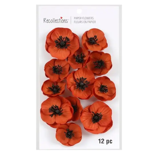 Red Poppy Paper Flowers by Recollections&trade;, 12ct. {4}