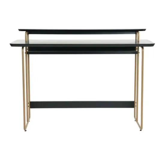 Hello Honey® Pacifica Mid-Century Modern Computer Desk Gold/Black {10}