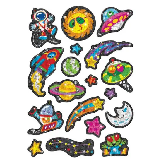 Trend Enterprises&reg; Sparkly Space Stuff Sparkle STICKERS&reg;, 6 Packs of 36 {3}