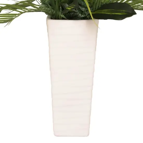 6ft. Artificial Ficus Microcarpa Tree in White Decorative Pot {9}