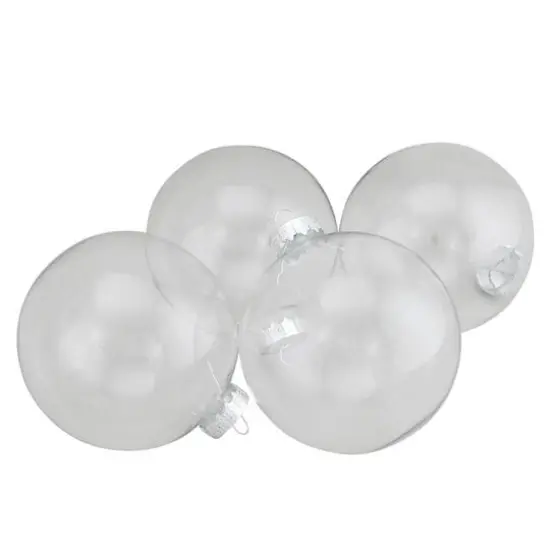 4ct. 4" Clear Glass Ball Ornaments {4}