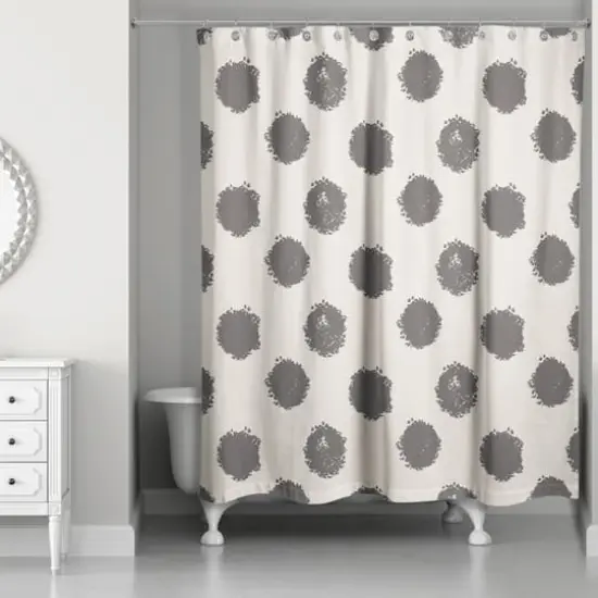 Polka Dots Shower Curtain Black/White {3}