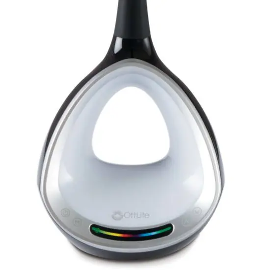 OttLite 16" Black LED Desk Lamp with Color Changing Tunnel & USB {6}