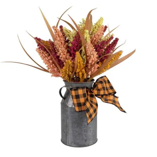 18" Autumn Harvest Foliage in Canister Floral Decoration {4}