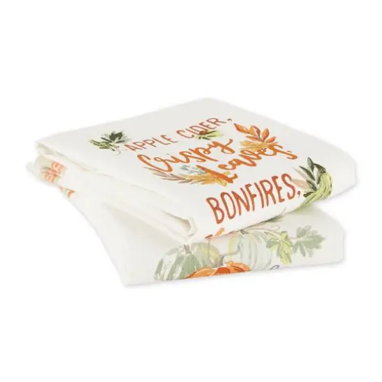DII&reg; Autumn Pumpkins Printed Dishtowel Set {4}