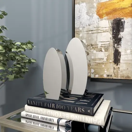 Silver Stainless Steel Vase with a Sleek Mirror Finish Set {11}