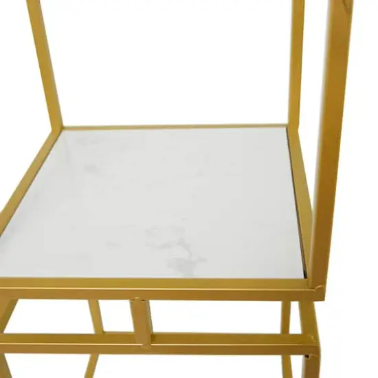 Gold Marble Glam Shelving Unit, 39" x 12" x 12" {4}