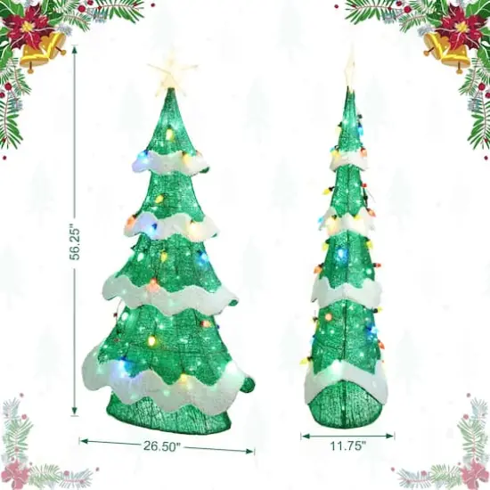 Glitzhome&reg; 4.5ft. Lighted Christmas 3D Mesh Tree Outdoor D&eacute;cor {8}