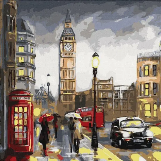 Ideyka Rainy London Painting by Numbers Kit {1}
