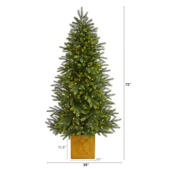 6ft. Pre-Lit Manchester Fir Artificial Christmas Tree, Clear LED Lights {3}
