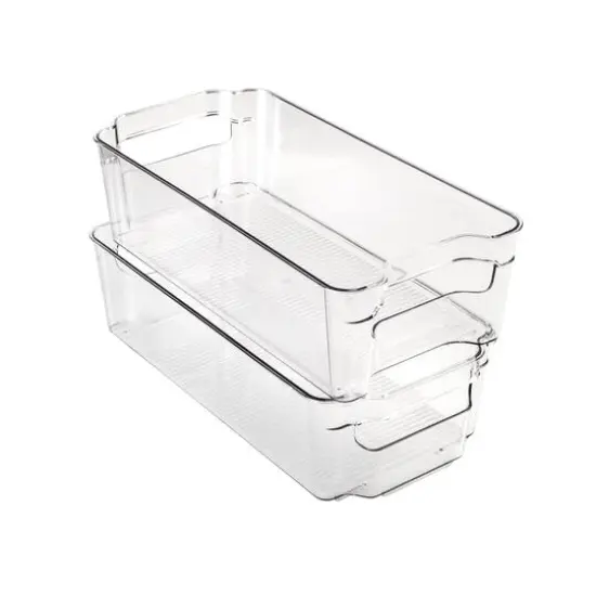 Honey Can Do Clear BPA-Free Stackable Refrigerator Organizer Storage Bins Set {3}
