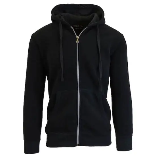 Galaxy by Harvic Boy's Fleece-Lined Zip-Up Hoodie Black {1}