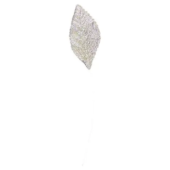 JAM Paper 2.25" Glitter Floral Leaves, 50ct. Silver {1}