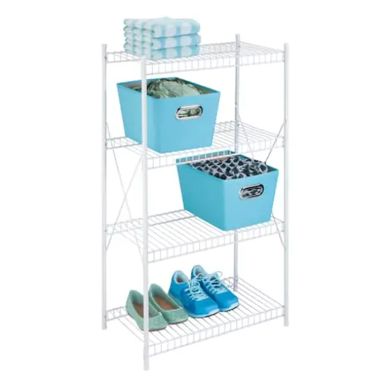 Honey Can Do White 4-Tier Storage Shelf {1}