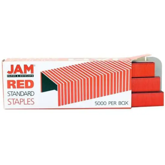 JAM Paper Stapler, Tape Dispenser & Staples Office Trio Kit Red {7}