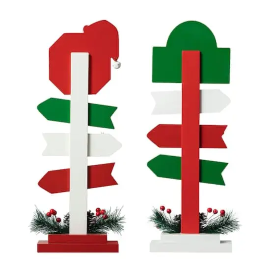 Glitzhome&reg; 16.5" Christmas Sign Table D&eacute;cor Set {8}