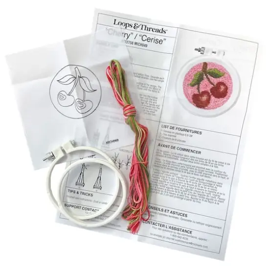 3.5" Cherry Punch Needle Kit by Loops & Threads&reg; {3}