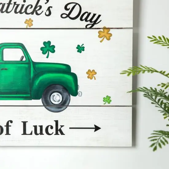 Glitzhome&reg; 24" St. Patrick's Truck Wooden Wall D&eacute;cor {4}