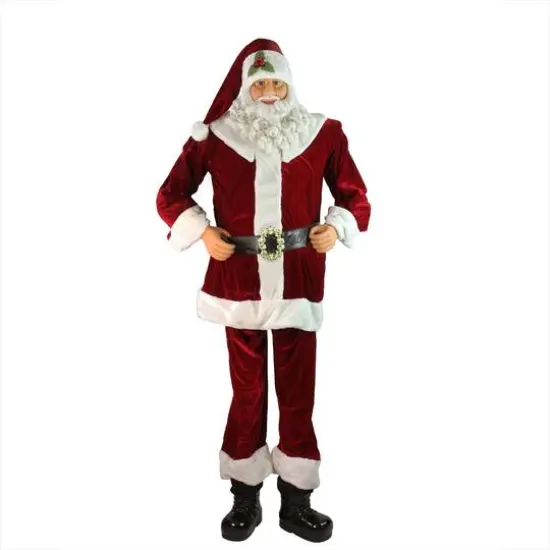 6ft. Life-Size Plush Santa Claus Standing or Sitting Christmas Figure {1}