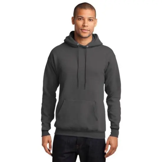 Port & Company® Neutrals Core Fleece Pullover Hooded Sweatshirt Charcoal {4}