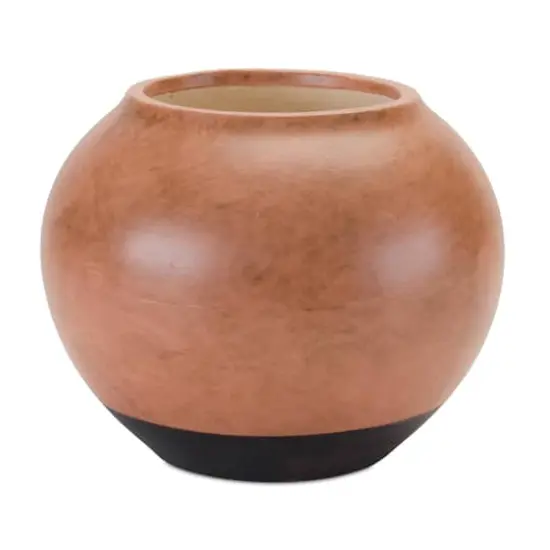 8.75" Brown Two-Tone Ceramic Vase {1}