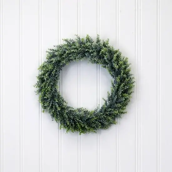 20" Artificial Eucalyptus Boxwood Wreath {5}