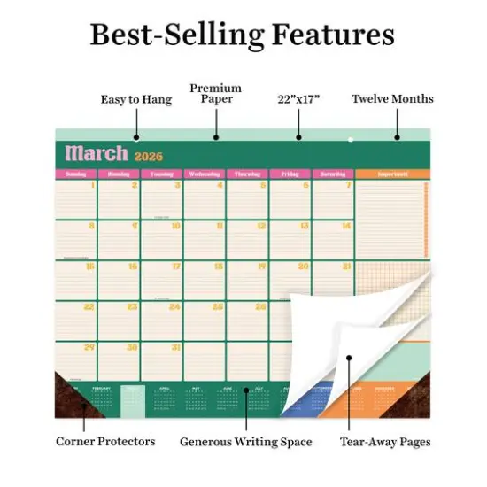 2026 Sherbet Large Desk Pad Monthly Blotter Calendar {4}