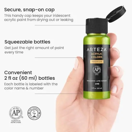 Arteza&reg; 10 Color Iridescent Acrylic Paint Set {2}