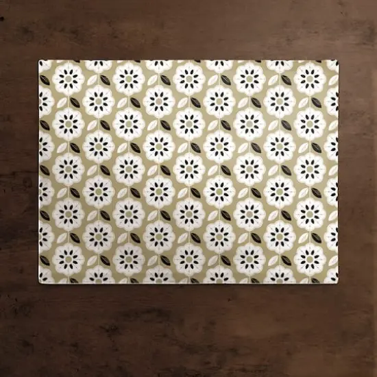 Mod Gold Flower 18" x 14" Cotton Twill Placemat {3}