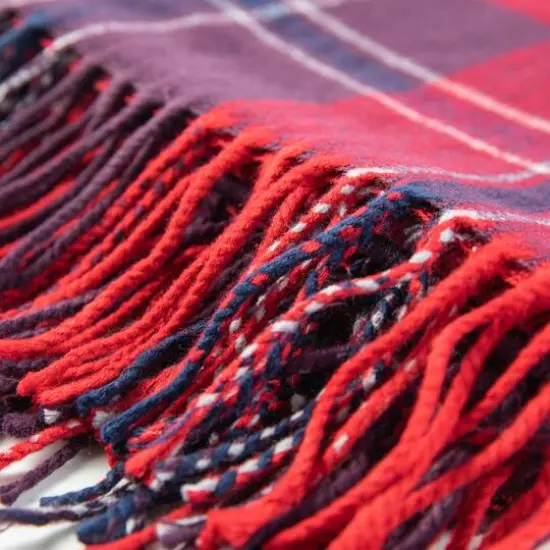 Glitzhome&reg; 60" Plaid Woven Acrylic Throw {7}