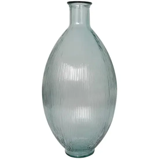 23" Clear Ribbed Spanish Bottle Vase {9}