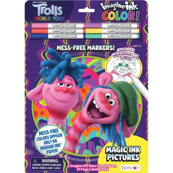 Imagine Ink&reg; COLOR! Trolls World Tour Mess Free Coloring Pad & Marker Set {1}