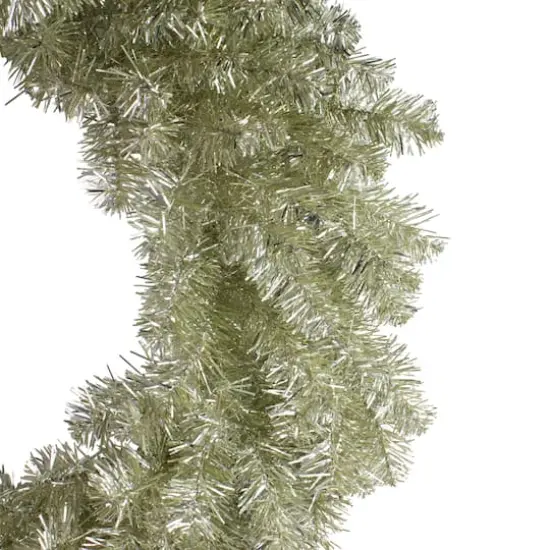 24" Champagne Metallic Double Tinsel Christmas Wreath {3}