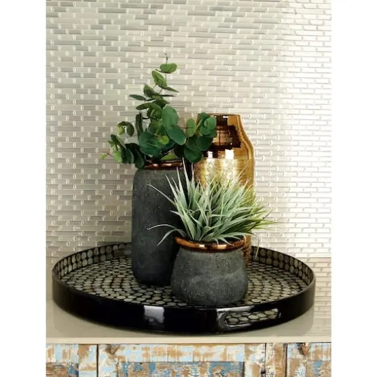 24" Black Wood Coastal Tray {5}