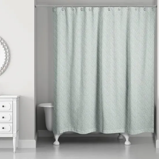 Quatre Shower Curtain Green and Blue {3}