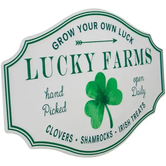 14" Lucky Farms with Shamrock Wall Sign {5}