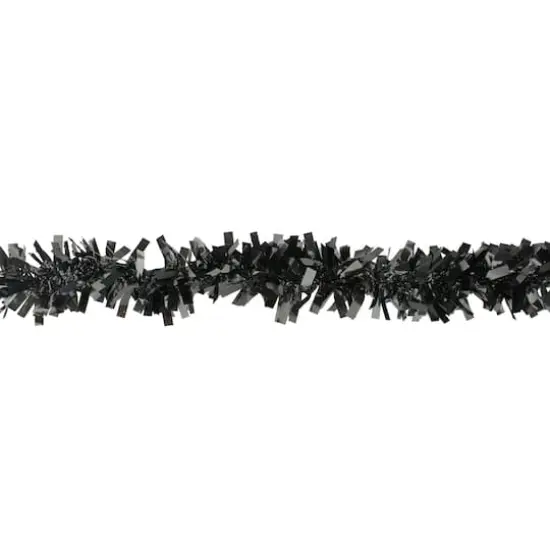 50ft. Wide Cut Black Halloween Tinsel Garland {3}