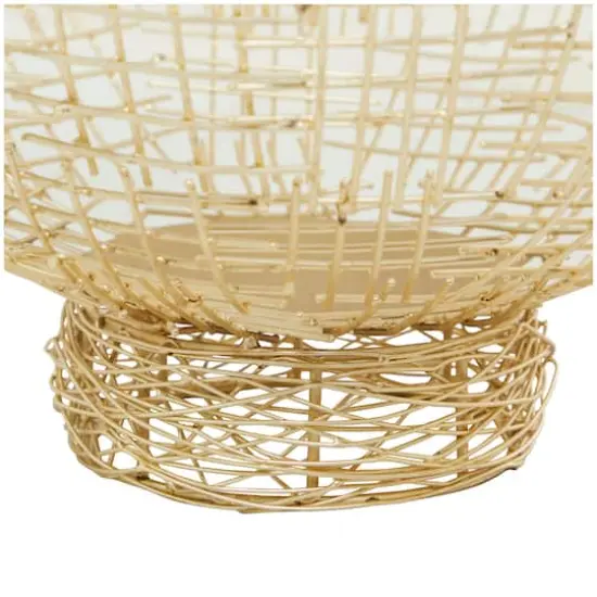 Gold Metal Cross Hatching Decorative Bowl Set {4}