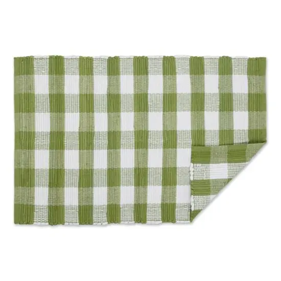 DII&reg; Buffalo Check Rag Rug, 26" x 40" Antique Green and White {7}