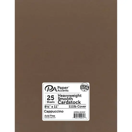 PA Paper&trade; Accents 8.5" x 11" Heavyweight Smooth Cardstock, 25 Sheets Cappuccino {1}
