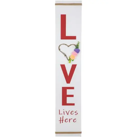 39.25" Valentine's Day Love Lives Here Wooden Porch Board Sign {1}