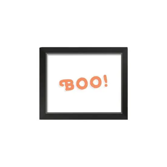 Boo! Black Framed Print Wall Art {1}